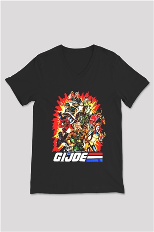 GI JOE Siyah Unisex  V Yaka Tişört