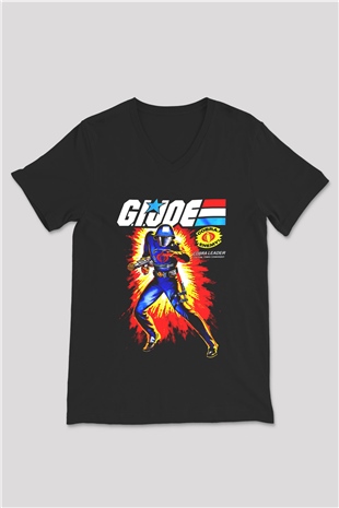 GI JOE Siyah Unisex  V Yaka Tişört