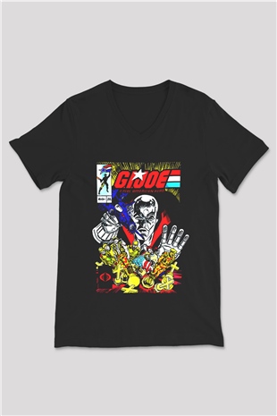 GI JOE Siyah Unisex  V Yaka Tişört