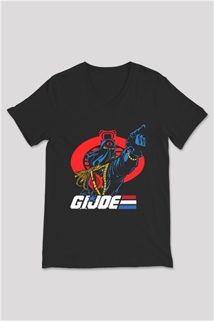 GI JOE Siyah Unisex  V Yaka Tişört