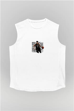 Giannis Antetokounpma Baskılı Beyaz Unisex Kolsuz Tişört - Tshirt