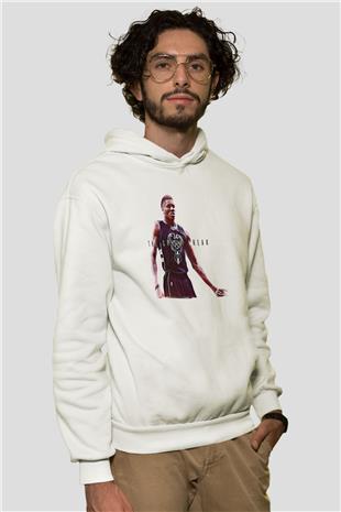 Giannis Antetokounpma Baskılı Beyaz Unisex Kapüşonlu Sweatshirt