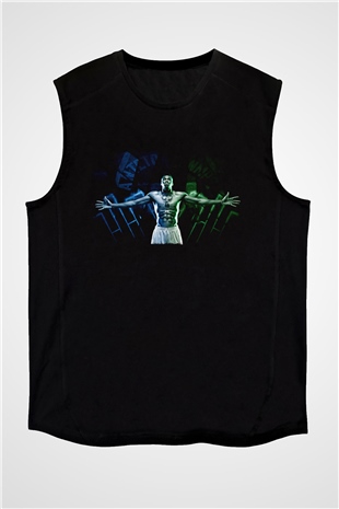Giannis Antetokounpma Baskılı Unisex Siyah Kolsuz Tişört - Tshirt