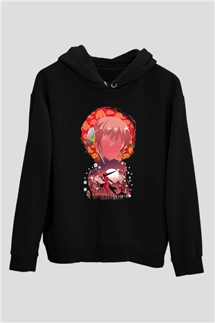 Gintama Baskılı Unisex Siyah Hoodie
