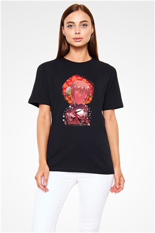 Gintama Baskılı Unisex Siyah Tişört - Tshirt