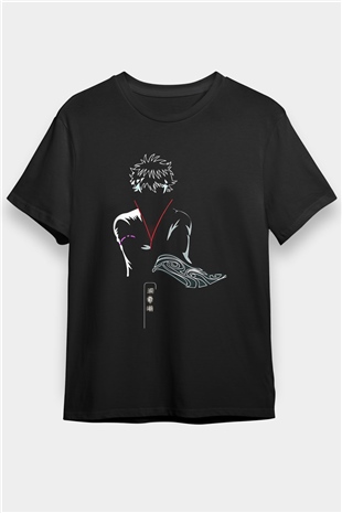 Gintama Baskılı Unisex Siyah Tişört - Tshirt