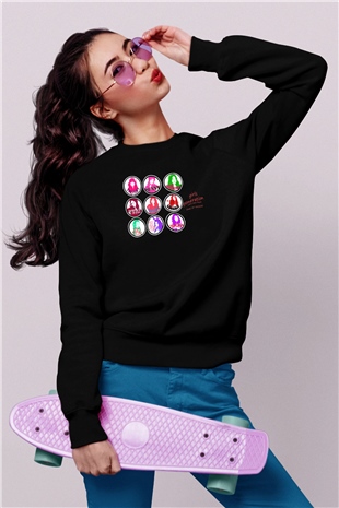 Girls Generation K-Pop Siyah Unisex Sweatshirt