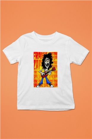 Gitarist Baskılı Beyaz Unisex Çocuk Tişört