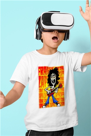 Gitarist Baskılı Beyaz Unisex Çocuk Tişört