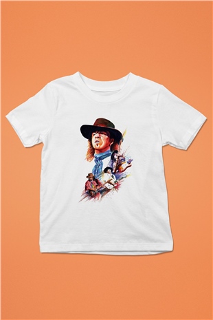 Gitarist Baskılı Beyaz Unisex Çocuk Tişört