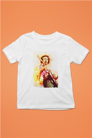 Gitarist Beyaz Unisex Çocuk Tişört