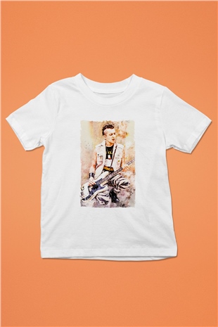 Gitarist Beyaz Unisex Çocuk Tişört