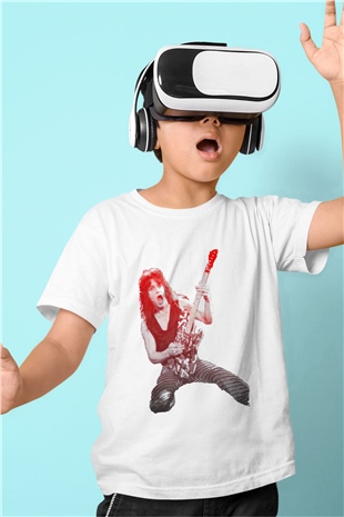 Gitarist Beyaz Unisex Çocuk Tişört