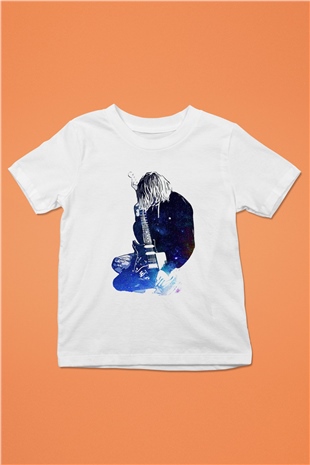 Gitarist Beyaz Unisex Çocuk Tişört