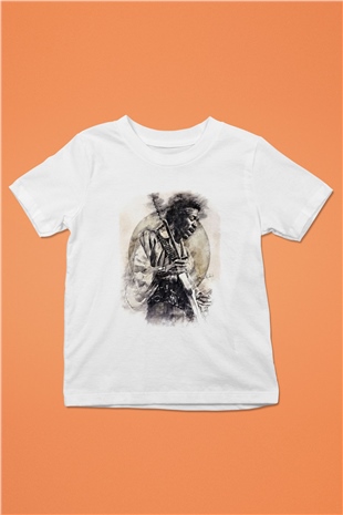 Gitarist Beyaz Unisex Çocuk Tişört