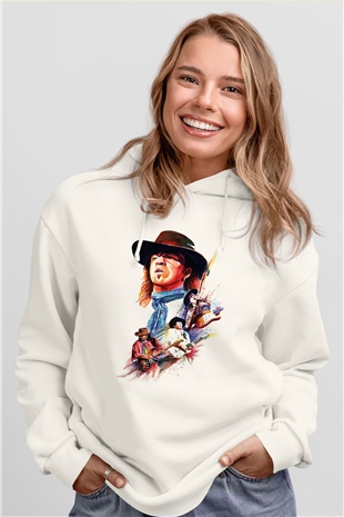 Gitarist Beyaz Unisex Hoodie