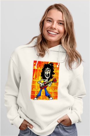 Gitarist Beyaz Unisex Hoodie