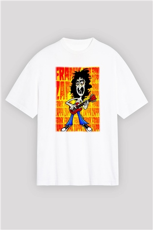 Gitarist Beyaz Unisex Oversize Tişört T-Shirt