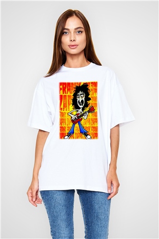 Gitarist Beyaz Unisex Oversize Tişört T-Shirt
