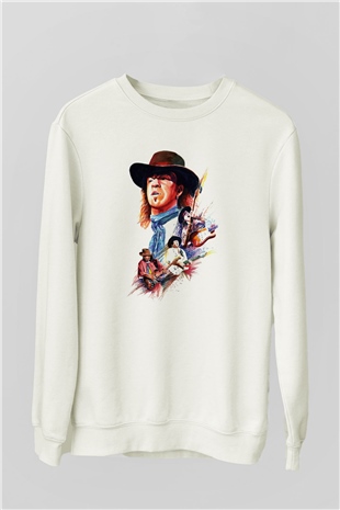 Gitarist Beyaz Unisex Sweatshirt
