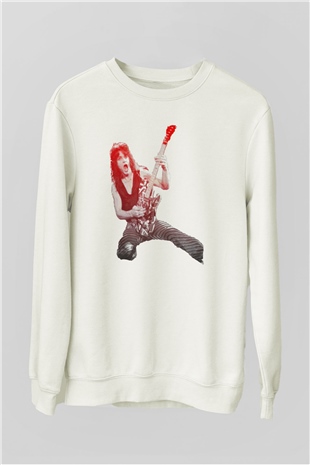 Gitarist Beyaz Unisex Sweatshirt