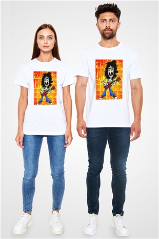 Gitarist Beyaz Unisex Tişört T-Shirt - TişörtFabrikası