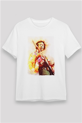 Gitarist Beyaz Unisex Tişört T-Shirt - TişörtFabrikası
