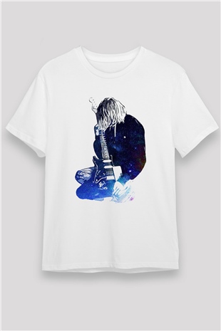 Gitarist Beyaz Unisex Tişört T-Shirt - TişörtFabrikası