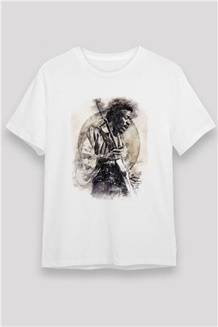 Gitarist Beyaz Unisex Tişört T-Shirt - TişörtFabrikası