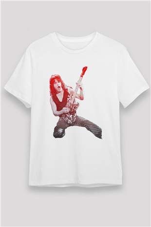 Gitarist Beyaz Unisex Tişört T-Shirt - TişörtFabrikası