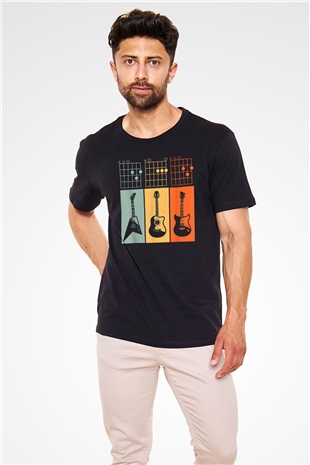 Gitarist Siyah Unisex Tişört T-Shirt - TişörtFabrikası