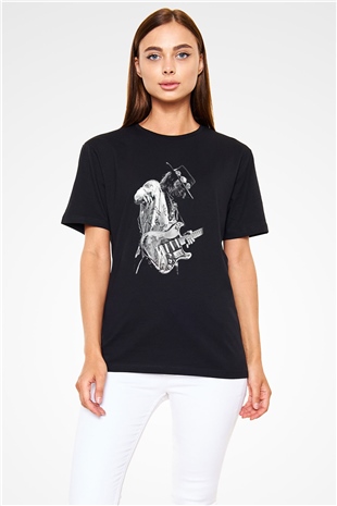 Gitarist Siyah Unisex Tişört T-Shirt - TişörtFabrikası