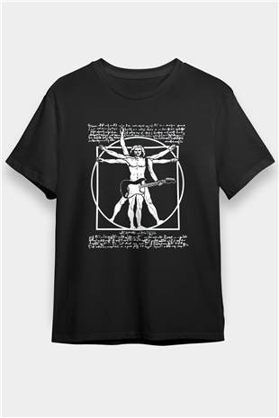 Gitarist Siyah Unisex Tişört T-Shirt - TişörtFabrikası