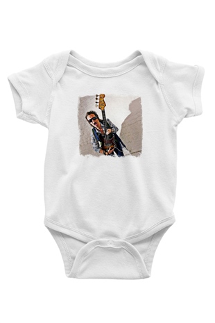 Glenn Hughes Baskılı Unisex Beyaz Bebek Body - Zıbın