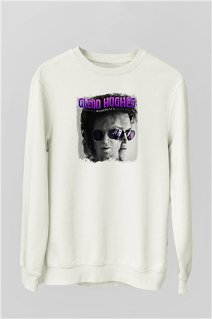 Glenn Hughes Baskılı Unisex Beyaz Sweatshirt