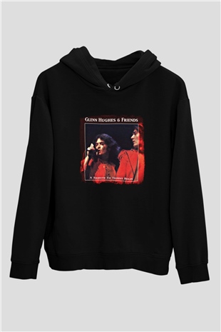 Glenn Hughes Baskılı Unisex Siyah Hoodie