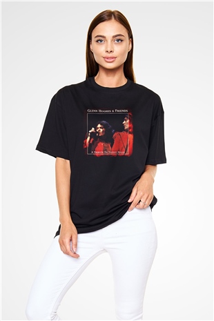 Glenn Hughes Baskılı Unisex Siyah Oversize Tişört