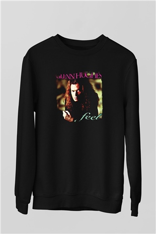 Glenn Hughes Baskılı Unisex Siyah Sweatshirt