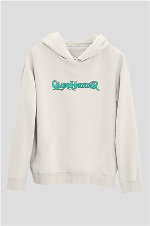 Gloryhammer Baskılı Beyaz Unisex Kapüşonlu Sweatshirt