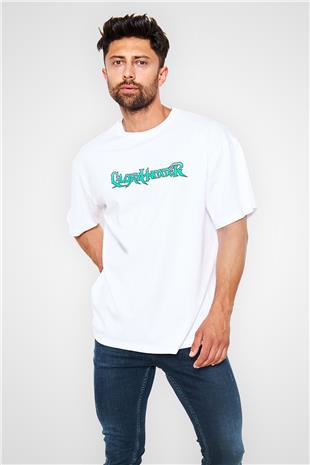 Gloryhammer Baskılı Beyaz Unisex Oversize Tişört - Tshirt