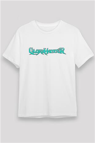 Gloryhammer Baskılı Unisex Beyaz Tişört - Tshirt