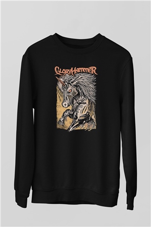 Gloryhammer Baskılı Unisex Siyah Sweatshirt