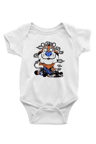 Go Kart Tony Baskılı Unisex Beyaz Bebek Body - Zıbın