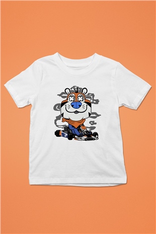 Go Kart Tony Baskılı Unisex Beyaz Çocuk Tişört