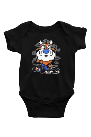 Go Kart Tony Baskılı Unisex Siyah Bebek Body - Zıbın
