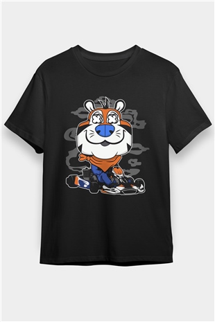 Go Kart Tony Baskılı Unisex Siyah Tişört