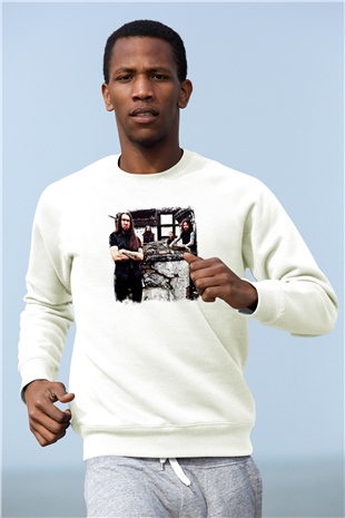 Goatwhore Baskılı Unisex Beyaz Sweatshirt