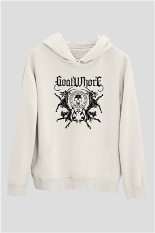 Goatwhore Beyaz Unisex Kapşonlu Sweatshirt