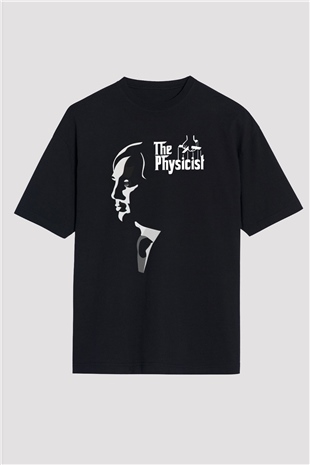 God Father Fizik Baskılı Unisex Siyah Oversize Tişört
