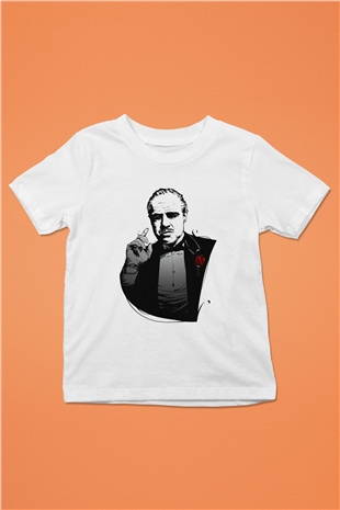 Godfather Baskılı Beyaz Unisex Çocuk Tişört